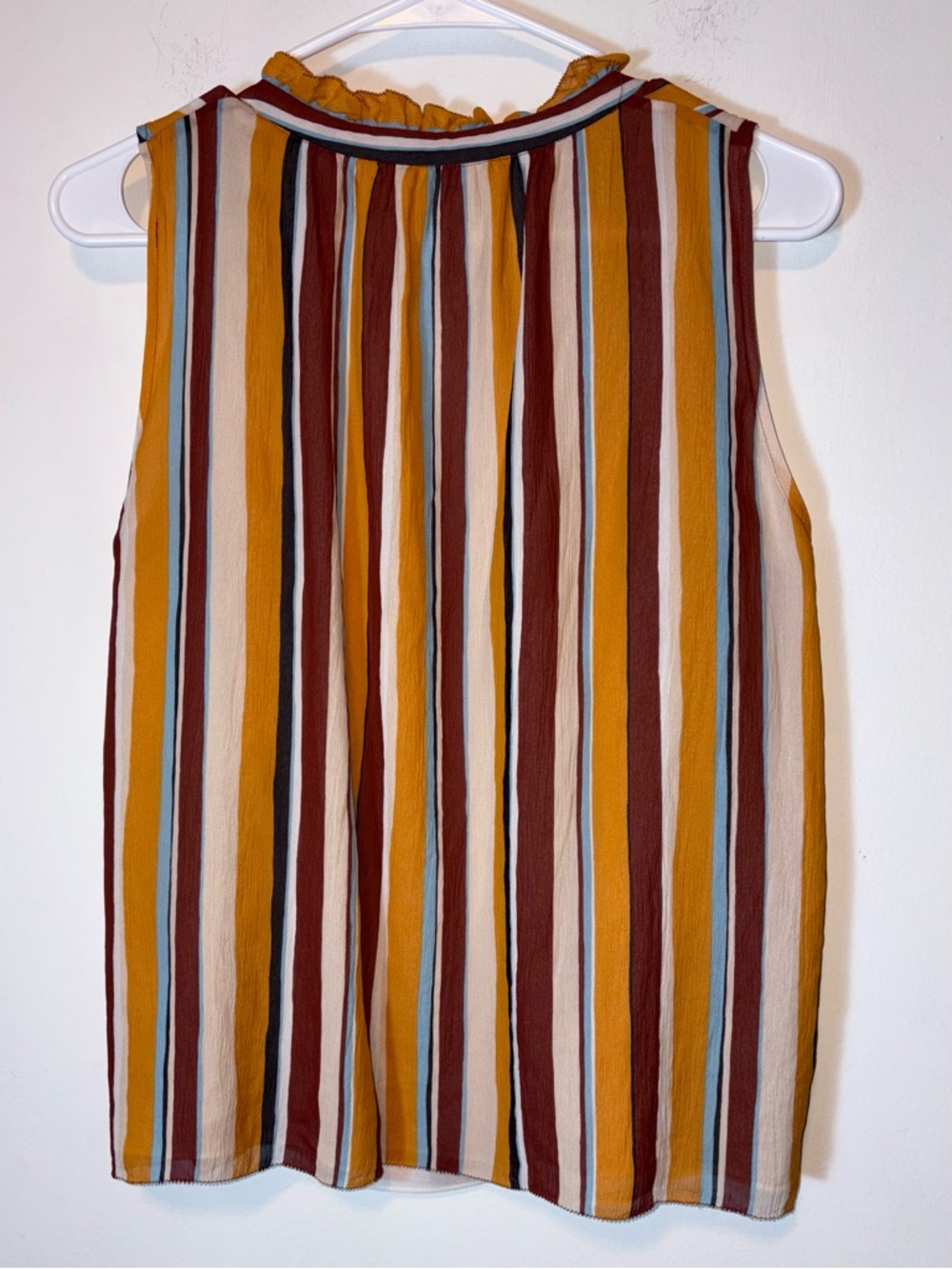 Frame Silk Striped Sleeveless Top Sunrise Multicolor Size S Flowy Lightweight - Picture 4 of 8